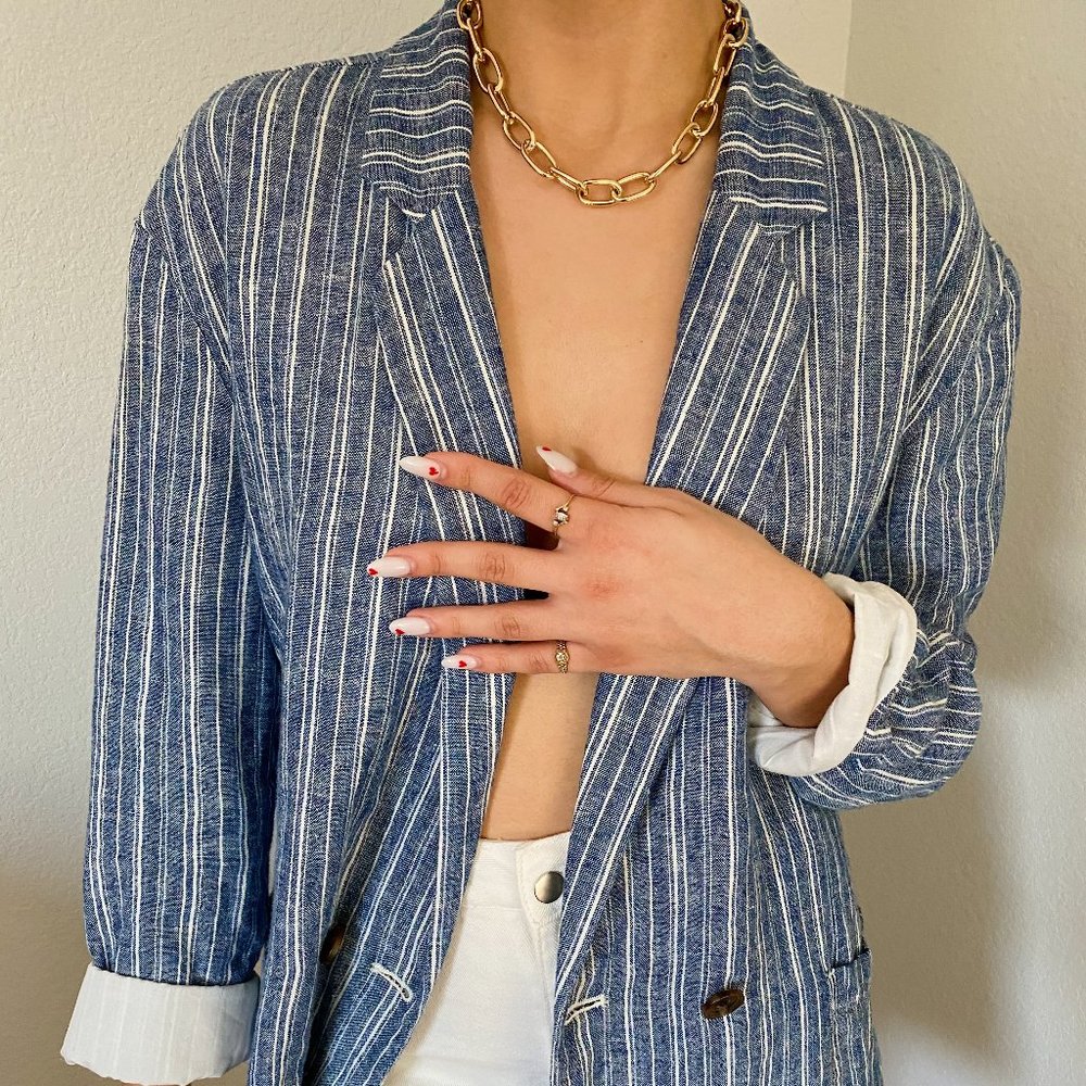 Treasure & Bond blue and white blazer
